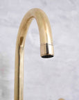 Unlacquered Solid Brass Deck Mounted Faucet - Brass 3 Hole Widespread Bathroom Tap