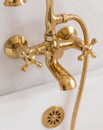 Unlacquered Brass Bath Tub Filler - Brass Wall mounted Tub Filler Faucet