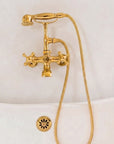 Unlacquered Brass Bath Tub Filler - Brass Wall mounted Tub Filler Faucet