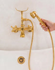 Unlacquered Brass Bath Tub Filler - Brass Wall mounted Tub Filler Faucet