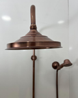 Unlacquered Aged Copper Shower System with Handheld - Aged Copper Exposed Shower