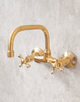Antique Brass Bathroom Faucet - Wall Mount Faucet
