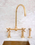 Antique Brass Bridge Kitchen Faucet