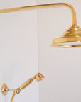 Unlacquered Solid Brass Shower System with Handheld - Exposed High Pressure Shower