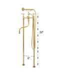 The Classic English Style Telephone Tub Filler, Brass Freestanding Filler
