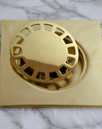 Solid Brass Floor Drain, Unlacquered Square Shower Drain - NORD BRASS
