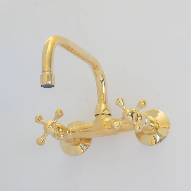 Brass Kitchen Faucet - Vintage Brass Kitchen Faucet