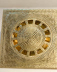 Solid Brass Floor Drain, Hammered Square Shower Drain - NORD BRASS