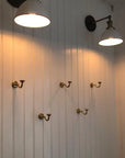 Rustic Wall Mounted Brass Hooks for Bathroom and Coat Hanging - NORD BRASS