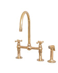 Unlacquered Brass Kitchen Bridge Faucet - NORD BRASS
