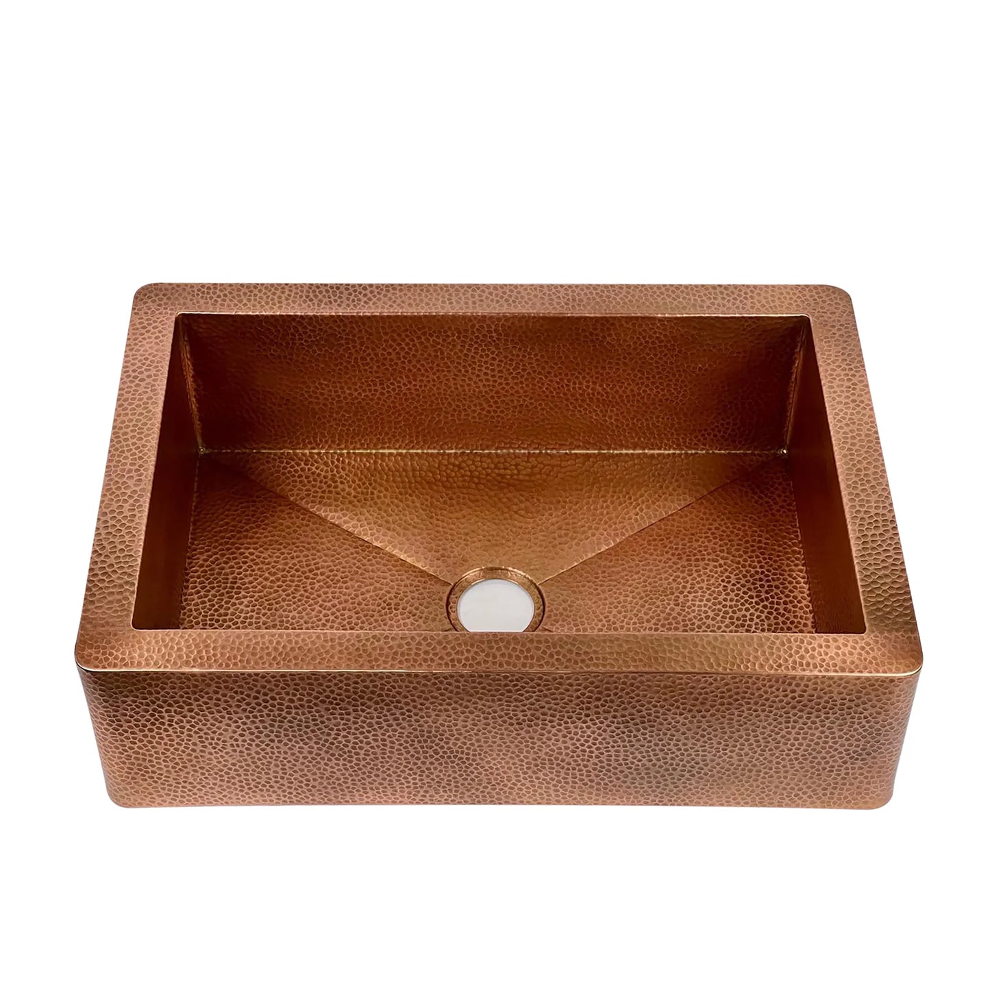 Apron Front Copper Kitchen Sink, Farmhouse Copper Kitchen Sink 14 gauge