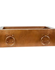 Apron Front Copper Kitchen Sink, Farmhouse Copper Kitchen Sink With Rings 14 gauge