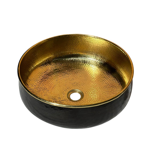 Brass Vessel Sink, Black Round Bathroom Sink