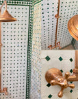 Unlacquered Solid Copper Shower, Copper Outdoor Shower - NORD BRASS