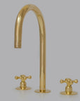 Widespread 3 Holes Solid Brass Faucet, Antique Brass Kitchen Deck Mounted Faucet