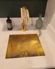Solid Unlacquered Brass Undermount Hammered Sink, Kitchen Bar Sink, Island Sink, Outdoor Sink - NORD BRASS