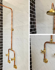 Copper Outdoor Shower ,Exposed Wall Mounted Copper Shower System ,Industrial design Shower