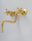 Antique Brass Kitchen Faucet - Wall Kitchen Faucet