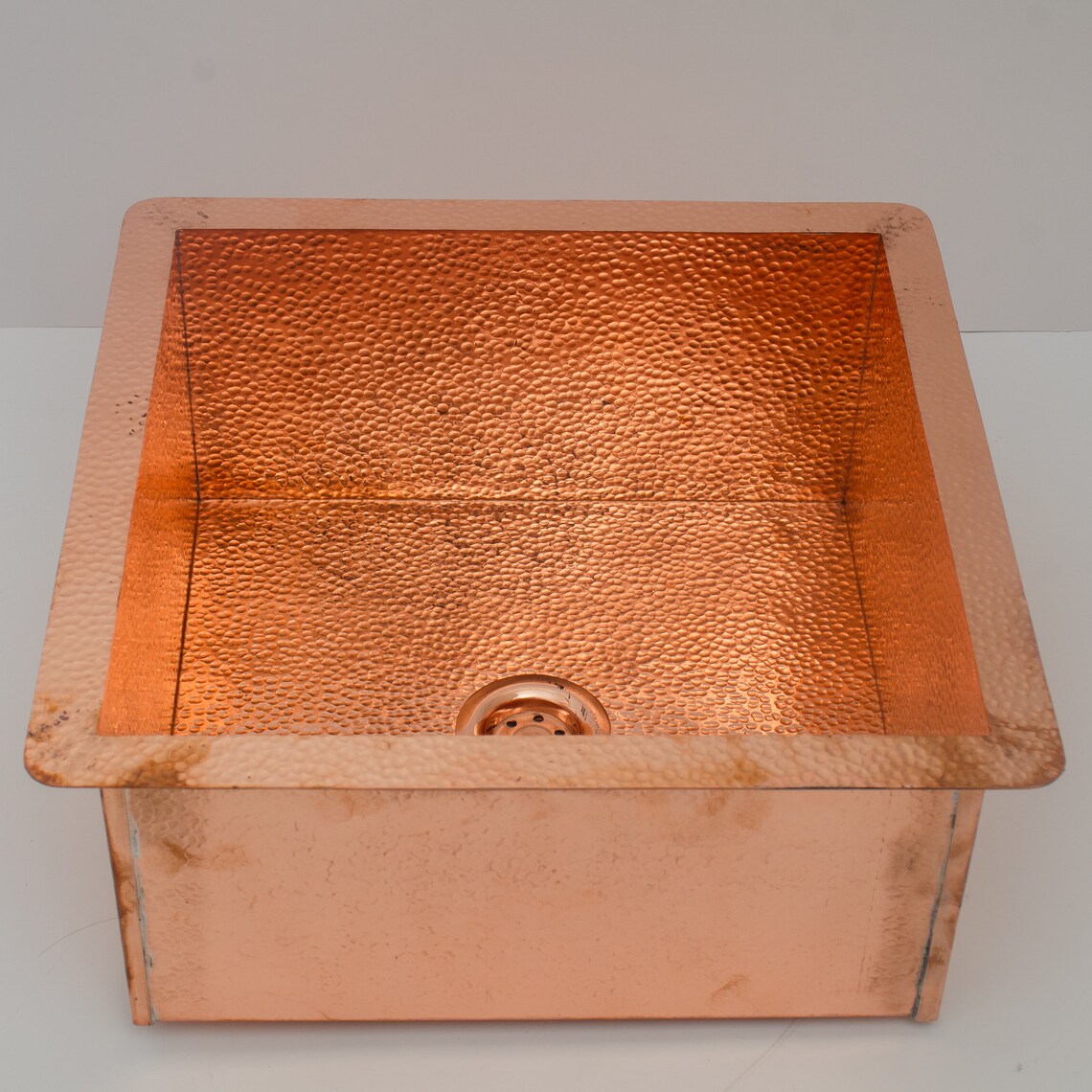 Solid Copper Undermount Sink, 14 gauge Kitchen Sink, Island Sink, Outdoor Sink