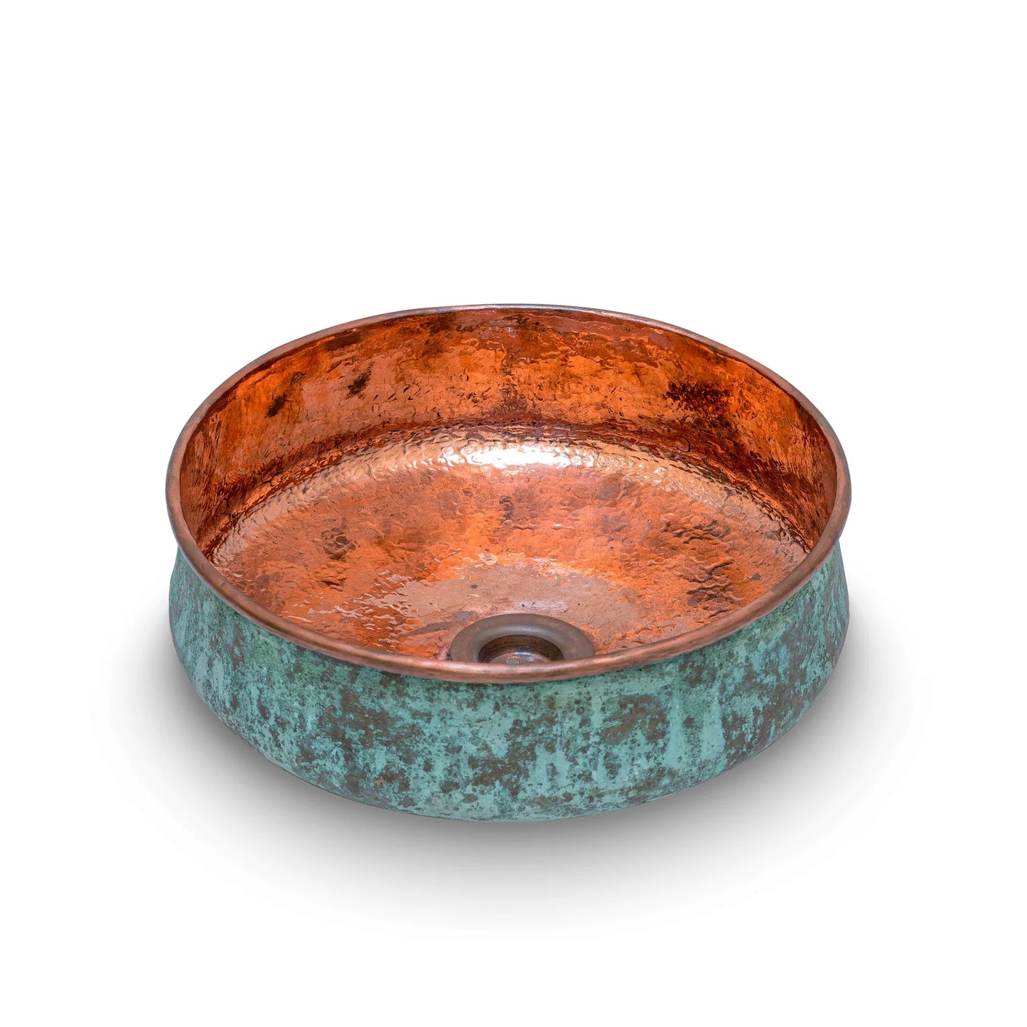 Verdigris Patina Copper Top Mount Bathroom Vessel Sink Vanity