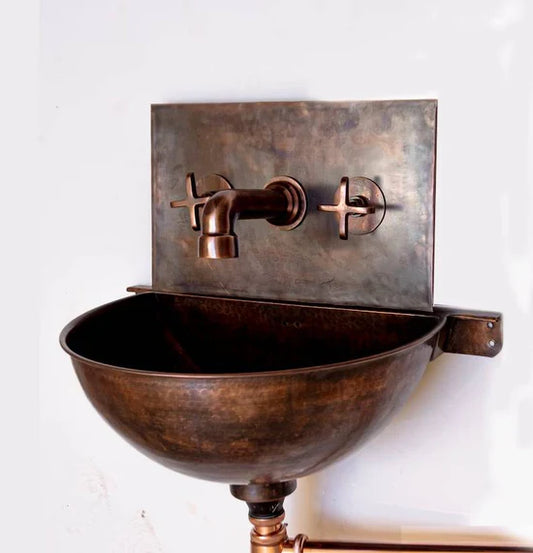 Copper Wall Mounted Bathroom Sink