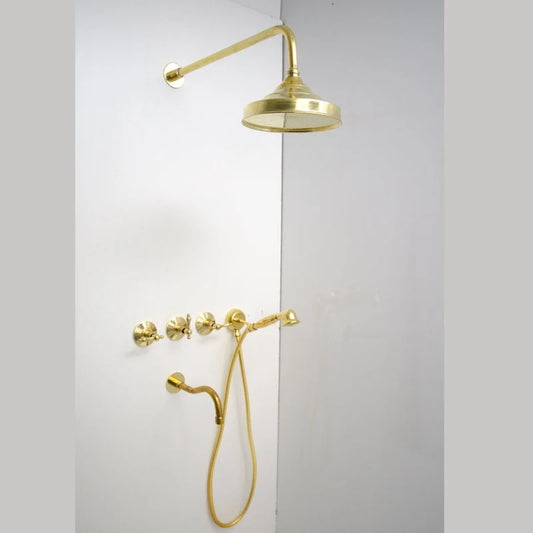 Unlacquered Brass Shower – Rain Shower Set