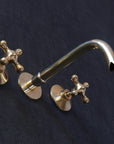 Unlacquered Brass Handcrafted Wall Mounted Faucet, Snake Style