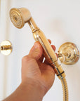 Unlacquered Solid Brass Shower System with Handheld - Exposed High Pressure Shower