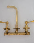 Unlacquered Brass Wall Mount Built In Bathroom Vanity Sink Faucet With lever Handles - NORD BRASS