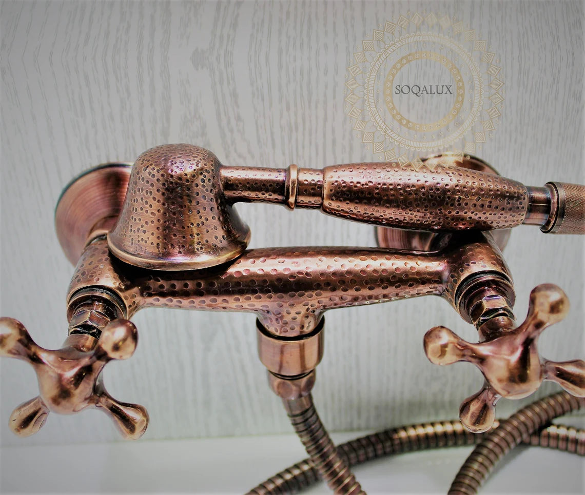 Wall Mount Hand Shower Set in Stunning Copper Finish - NORD BRASS