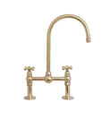 Unlacquered Brass Kitchen Bridge Faucet - NORD BRASS