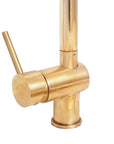Solid Unlacquered Brass Pull Down Kitchen Faucet, Single Hole Brass Kitchen Tap
