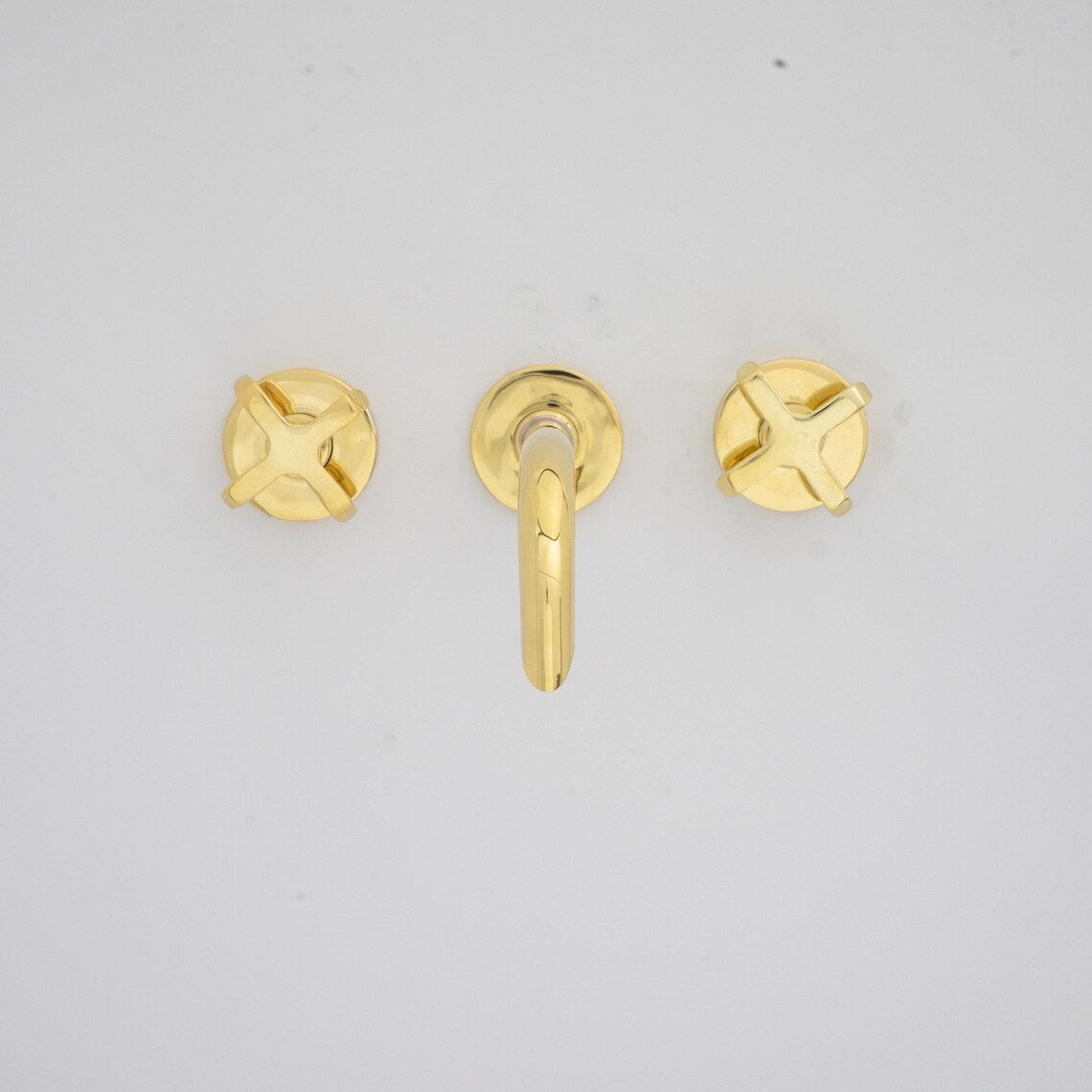 Unlacquered Brass Bathroom Faucet - Antique Brass Wall Mount Faucet