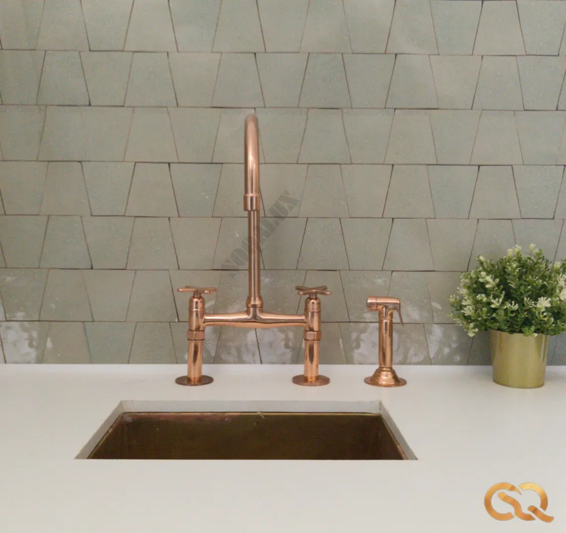 Copper Bridge Faucet, Vintage Kitchen Sink Faucet, Copper Tap