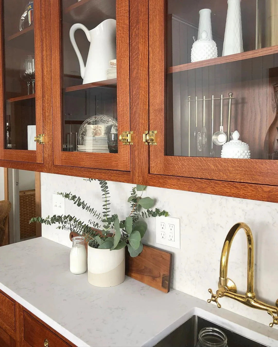 Unlacquered Brass Kitchen Wall Mount Faucet, Gooseneck Faucet - NORD BRASS