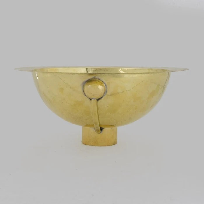 Golden Brass Hammered Sink - Handmade Round Drop-in Sink