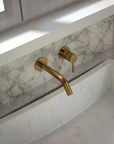 Unlacquered Brass Wall Mount Faucet, Single Handle Hot & Cold Sink Tap, Vintage Solid Brass Mixer, Concealed Mixer Tap