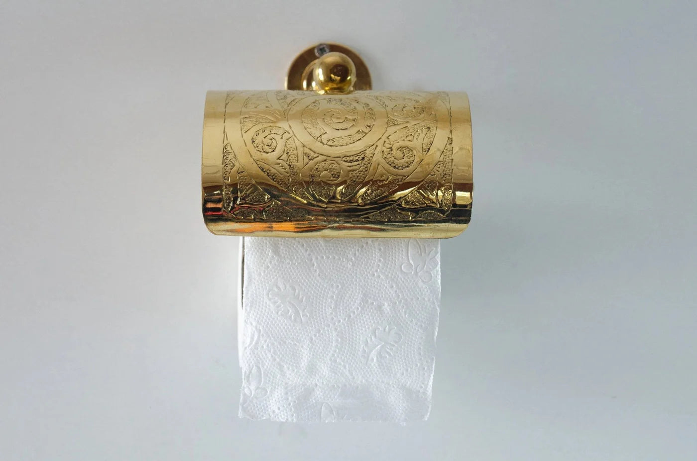 Solid Brass Toilet Paper Holder, Handcrafted Powder Room Roll Holder - NORD BRASS