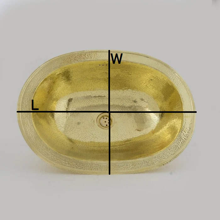 Hammered Oval Brass Sink, Drop-in Brass Bathroom Sink, Antique Brass Sink, Bathroom Brass sink