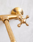 Unlacquered Brass Wall Mount Faucet for Bathroom and Kitchen