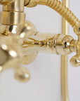 Unlacquered Brass Shower System with Handheld - Solid Brass Exposed Shower