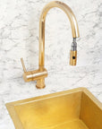 Solid Brass Pull Down Kitchen Faucet, Single Hole Kitchen Faucet