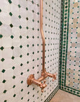 Unlacquered Solid Copper Shower, Copper Outdoor Shower - NORD BRASS