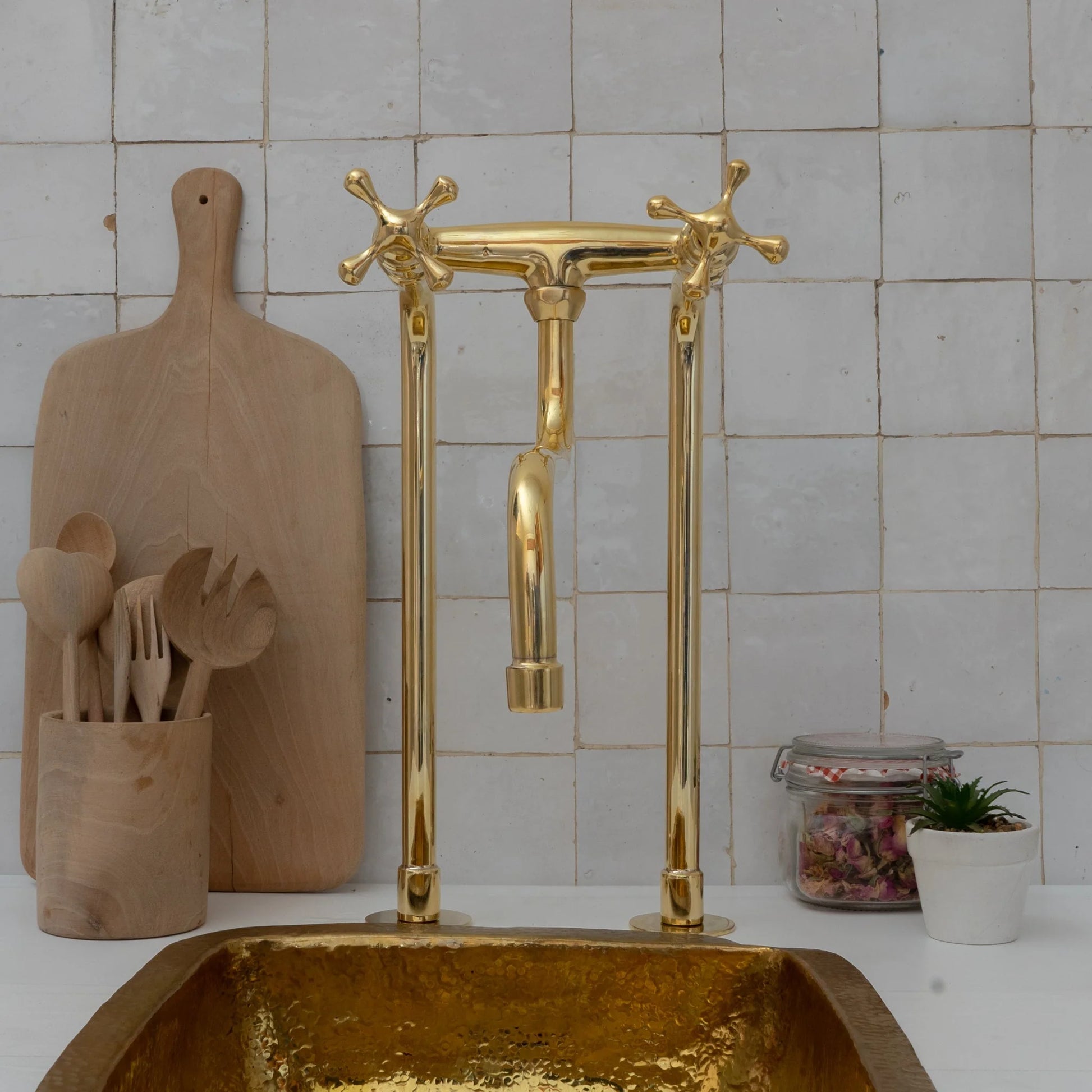 Antique Brass Kitchen Faucet - Unlacquered Brass Faucet - NORD BRASS
