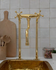 Antique Brass Kitchen Faucet - Unlacquered Brass Faucet - NORD BRASS