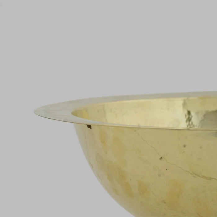 Golden Brass Hammered Sink - Handmade Round Drop-in Sink