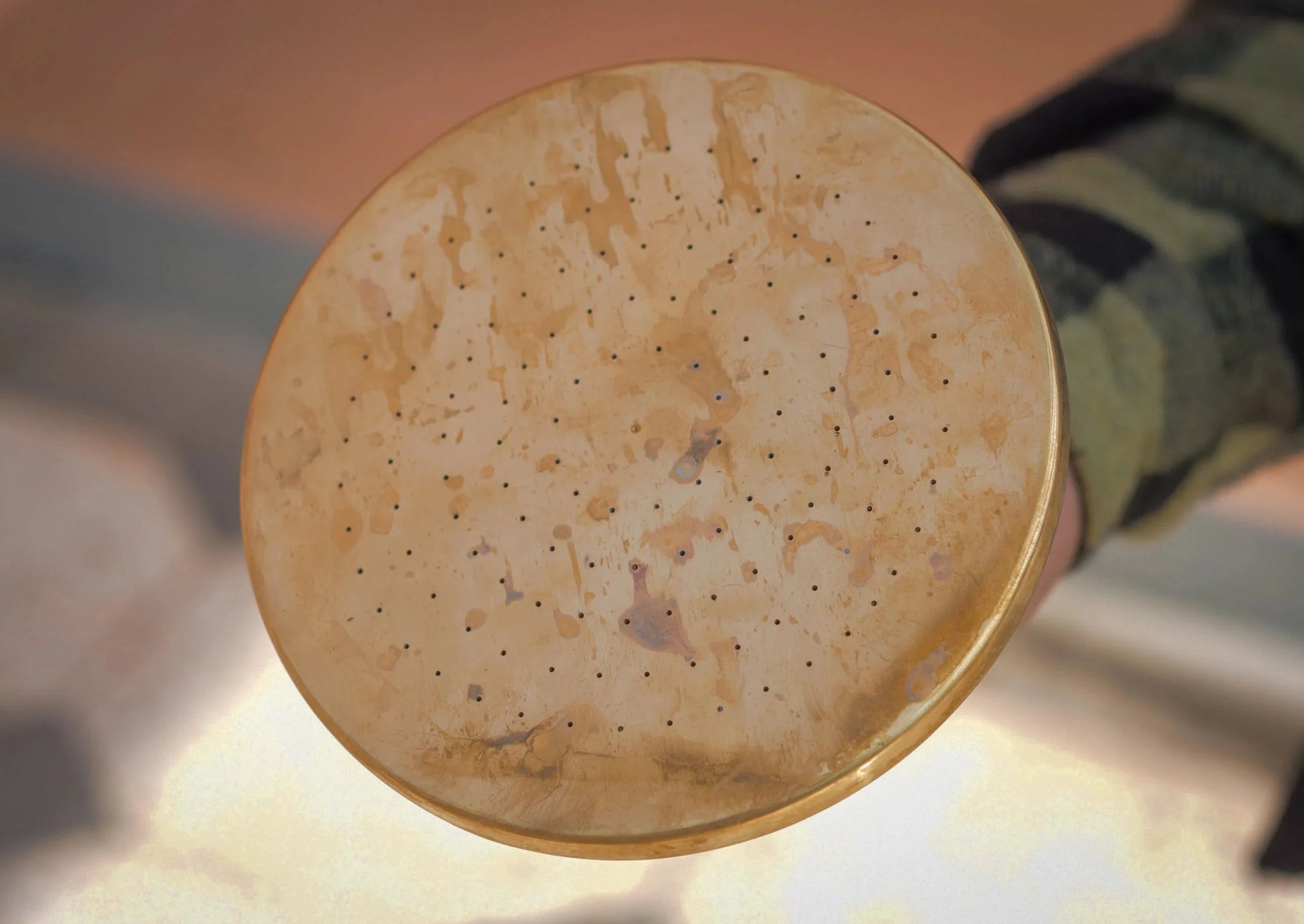 Unlacquered Solid Brass Rain Shower Head, Round Handcrafted Vintage Showerhead, Works Outdoor - NORD BRASS