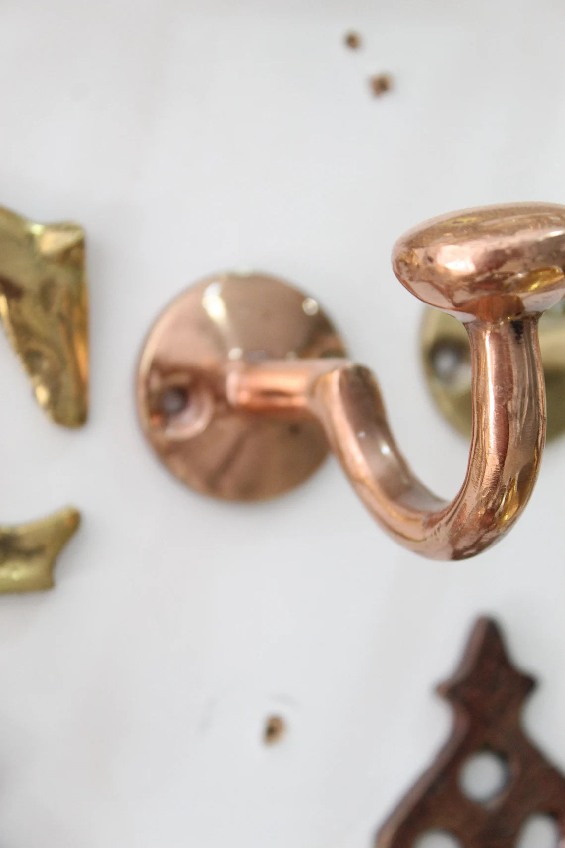 Rustic Wall Mounted Brass Hooks for Bathroom and Coat Hanging - NORD BRASS