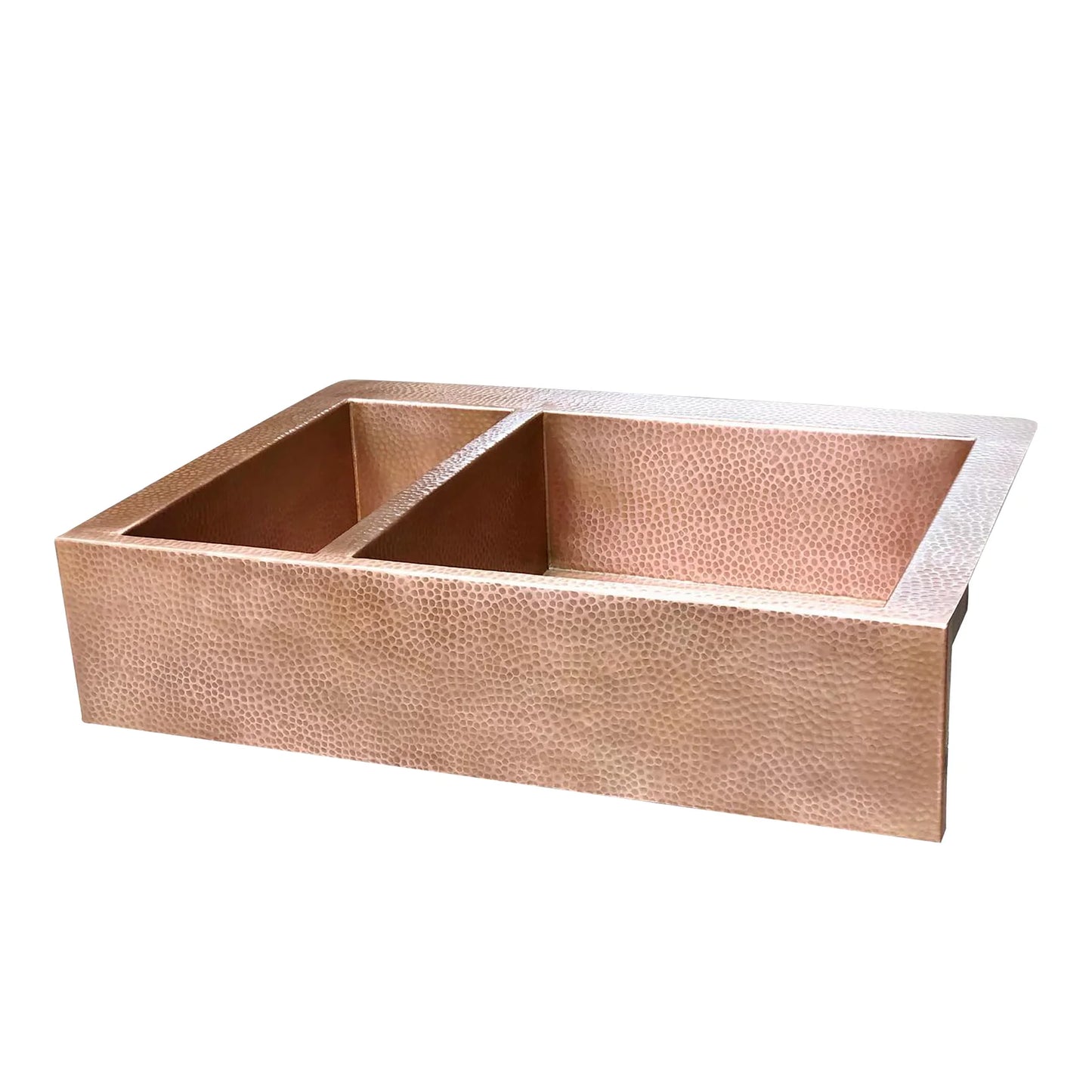 Double-Bowl Copper farmhouse sink, 14 gauge Apron Front Kitchen sink