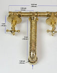 Solid Brass Bathroom Faucet - Unlacquered Brass Wall Mount Faucet